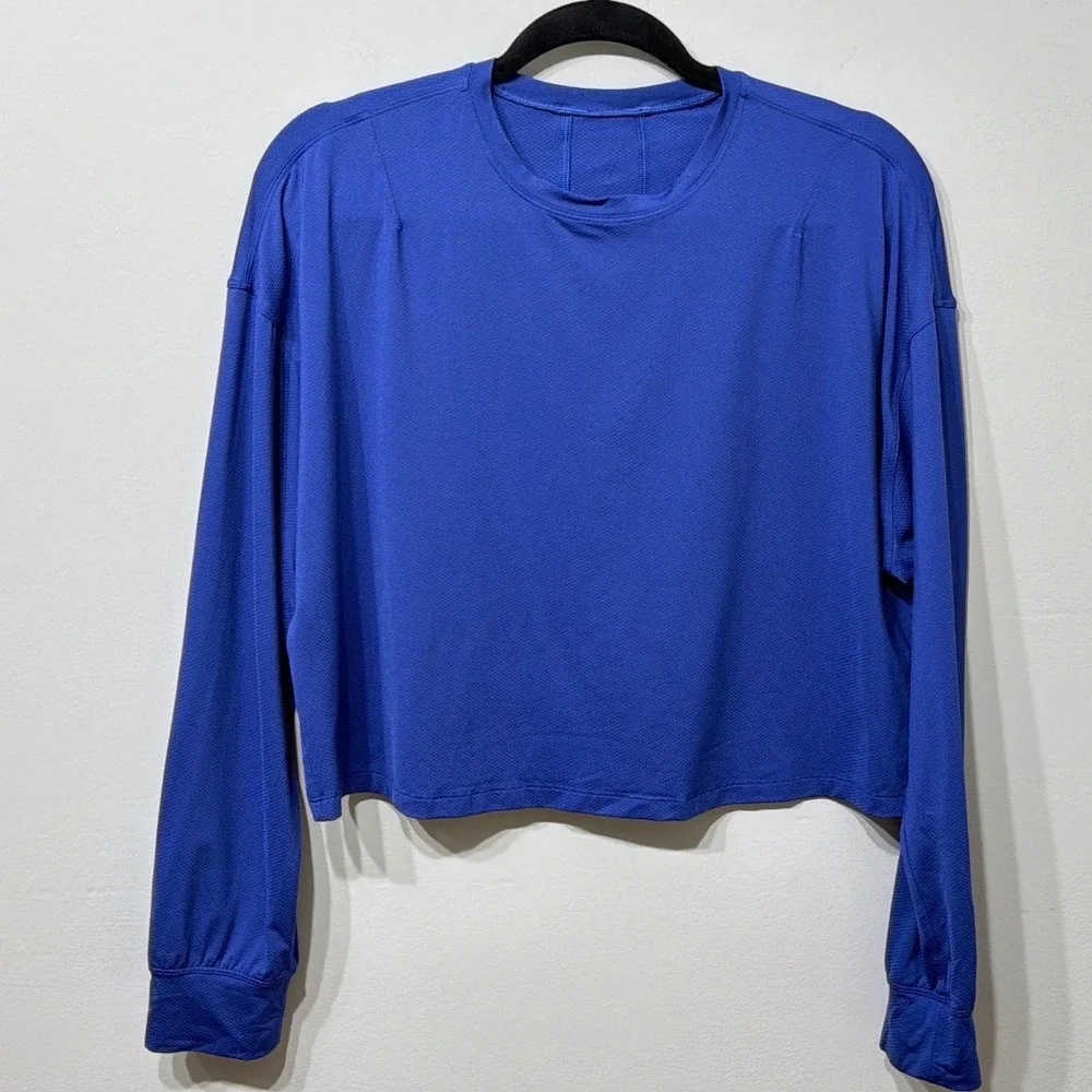 Lululemon Abrasion-Resistant Training Long-Sleeve Shirt Wild‎ Indigo W3FP3S Blue